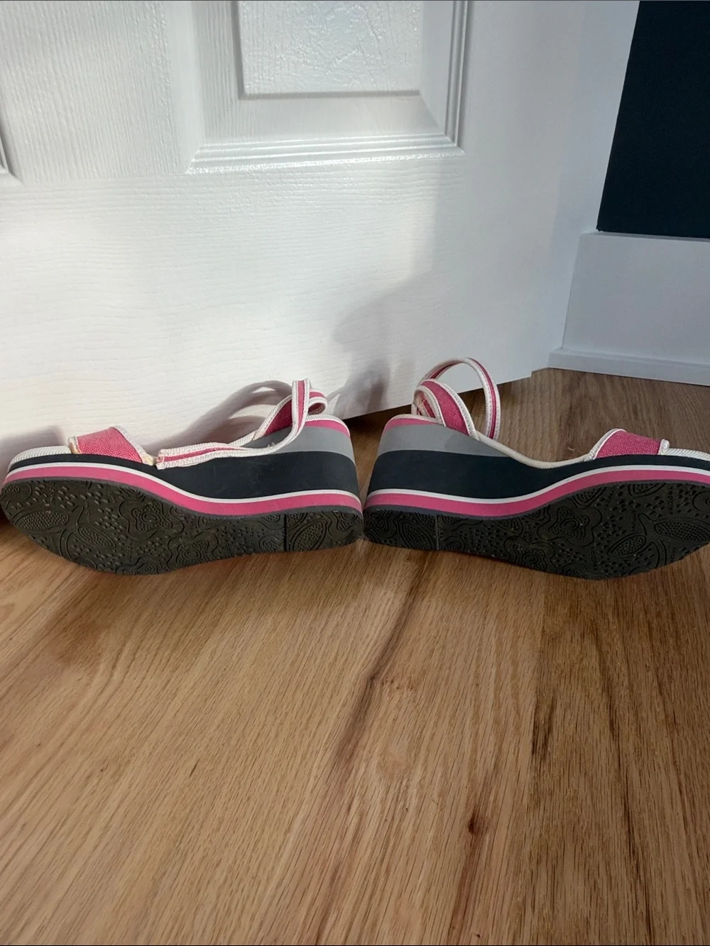 Arizona Jean Company Pink Platform Ankle-Strap Wedges